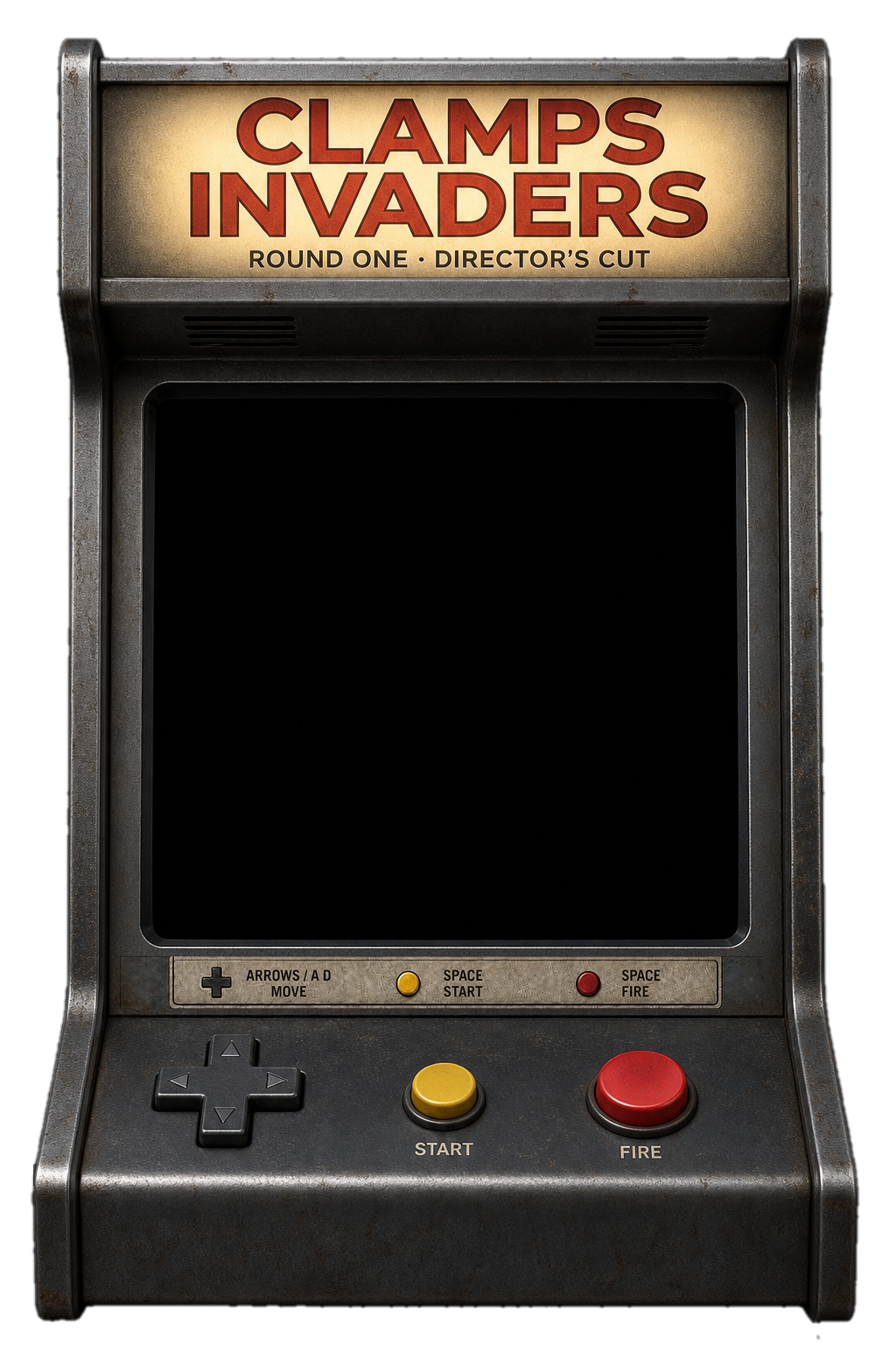 Photoreal Clamps Invaders arcade cabinet shell