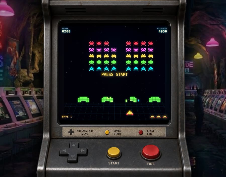 Clamps Invaders arcade cabinet preview