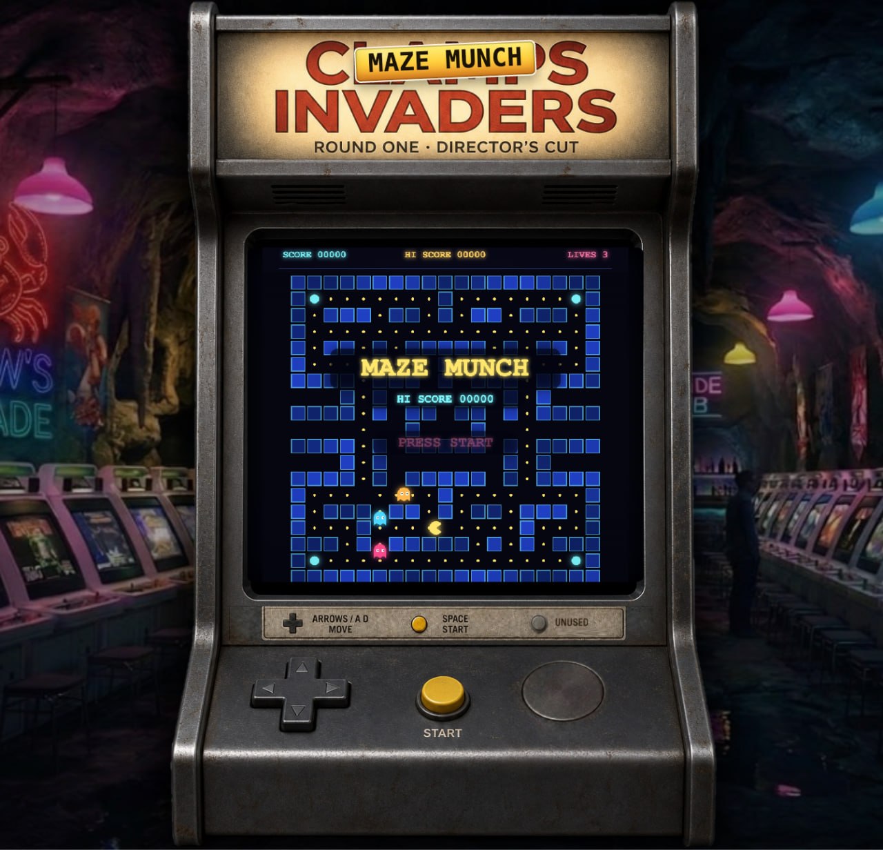 Maze Munch arcade cabinet preview