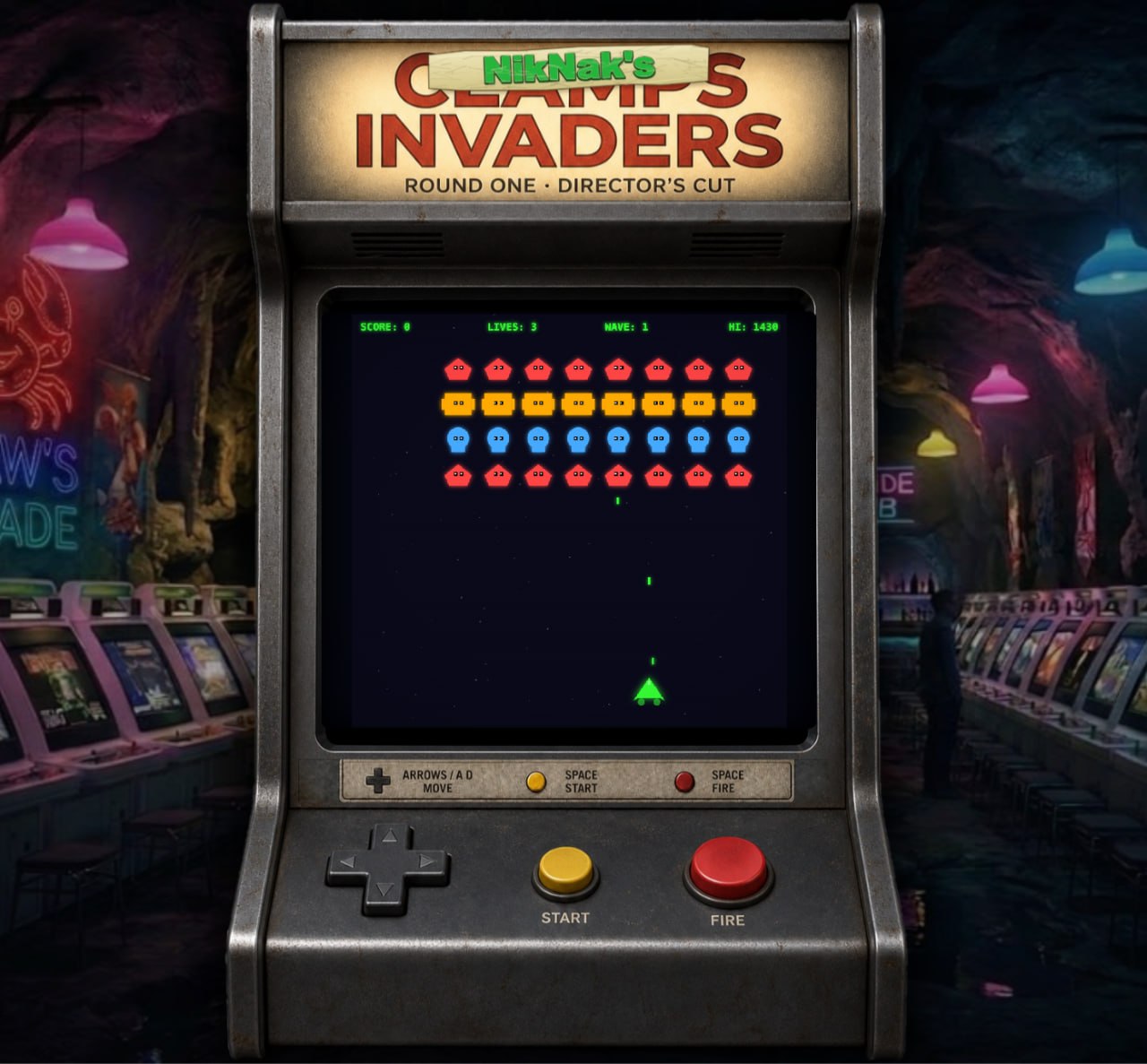 NikNak's Invaders arcade cabinet preview